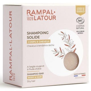 Shampoing solide corps et cheveux pour Cheveux à tendance sèche 80g (Rampal Latour 13)